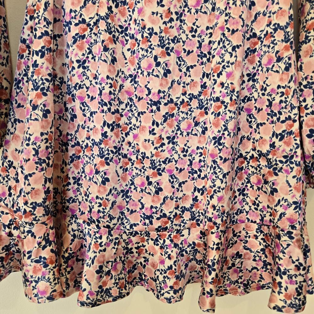 Altar'd State Antoine Dress Long Sleeve Satin Floral Fairy Boho Feminine Sz XS - Picture 6 of 12